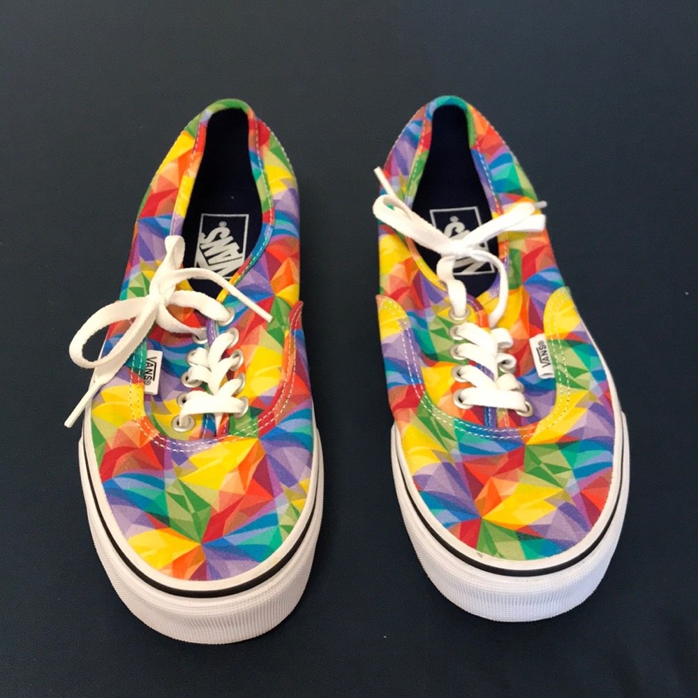 Authentic Rainbow Geometric Vans